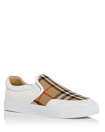 burberry salmond leather and cotton sneakers|Burberry Salmond Vintage Check Slip.